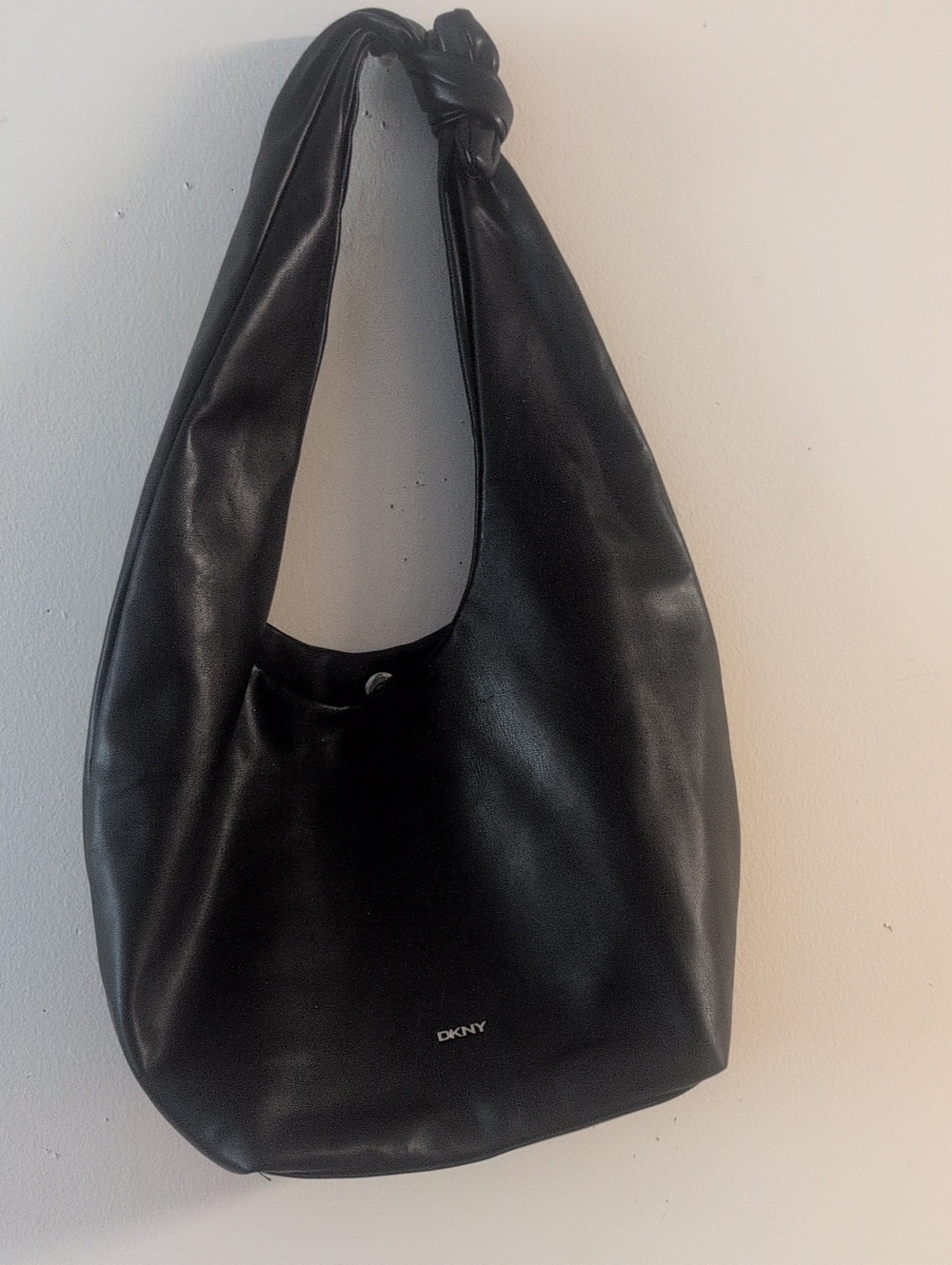DKNY Black Knot-Handle Hobo Bag